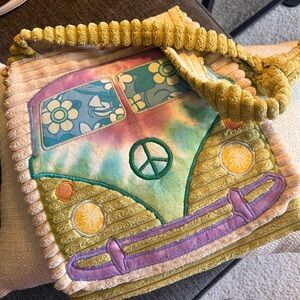 Colorful Peace Sign Tote Bag Peace 60s hippy crossbody or shoulder bag